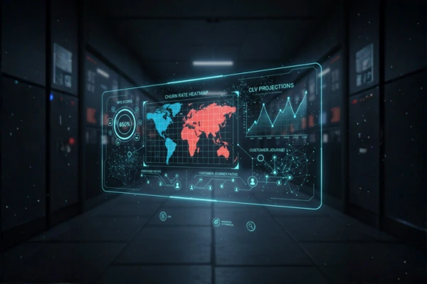 A CRM dashboard on a laptop screen showing customer data analytics, which is a core part of a modern customer retention system.